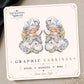 Winter Swan Gnome Earrings & Pins on original display card