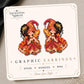 Firebird Gnome Earrings & Pins on original display card