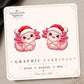 Christmas Axolotl Earrings & Pins on original display card