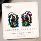 Grumpy Christmas Skunk Earrings & Pins on original display card