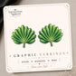 Fan Palm Leaf Earrings & Pins on original display card