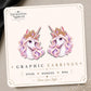 Princess Unicorn Earrings & Pins on original display card