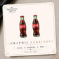 Cola Bottle Earrings & Pins on original display card