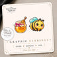 Bee and Honey Earrings & Pins on a display card