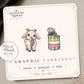 Goat and Tin Can Earrings & Pins on a display card