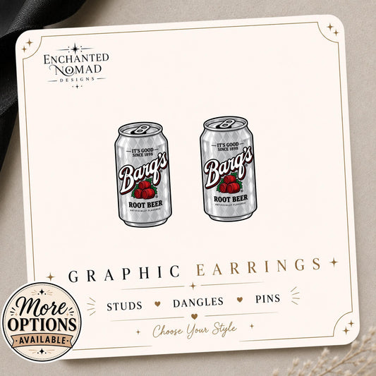 Soda can earrings and pins design display