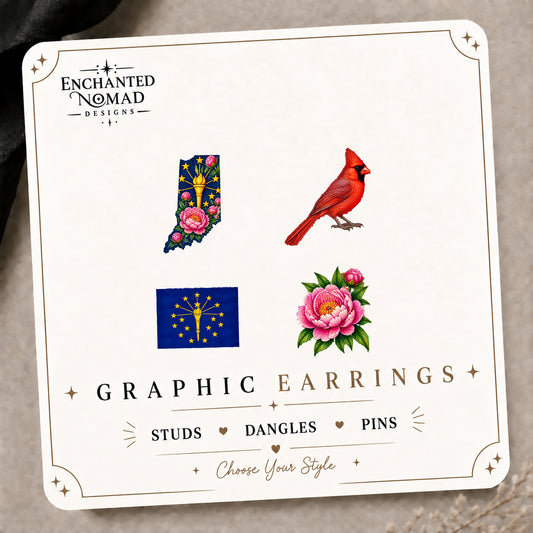 Indiana Mix & Match Stud Earrings on the tilted Enchanted Nomad Designs card