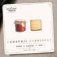 Jam and Cracker Stud Earrings on the tilted Enchanted Nomad Designs card