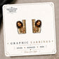 Jesus Peeking Stud Earrings on the tilted Enchanted Nomad Designs card