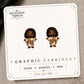 Kawaii Jesus Stud Earrings — Christian Faith on the tilted Enchanted Nomad Designs card