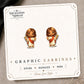 Kawaii Jesus Stud Earrings — Faith on the tilted Enchanted Nomad Designs card