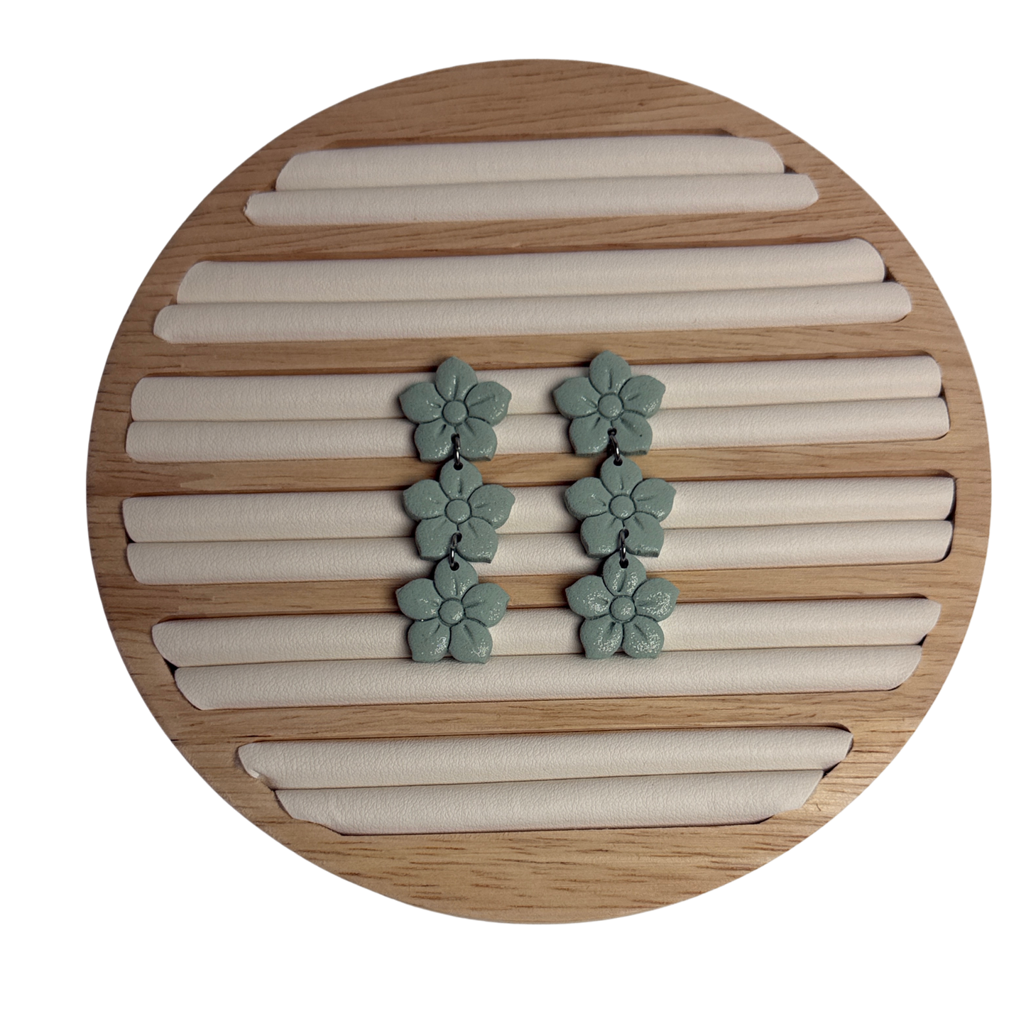 Flower Trio Polymer Clay Dangle Earring