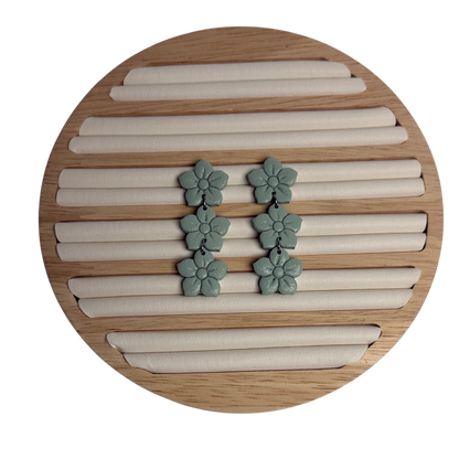 Flower Trio Polymer Clay Dangle Earring