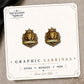 Lion of Judah Stud Earrings on the tilted Enchanted Nomad Designs card