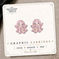 Pink Disco Ghost Stud Earrings on the tilted Enchanted Nomad Designs card