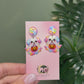 Ghost Dog Halloween Dangle Earrings, Pastel Rainbow Puppy Earrings, Cute Spooky Resin Sealed Lightweight Jewelry