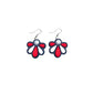 Patriotic Flower Earrings | Red White Blue Dangle Earrings | Retro Floral Earrings | 4th of July Jewelry | Statement Clay Earrings | Handmade