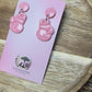 Enchanted Pink Boxing Glove Dangle Earrings