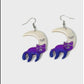 Enchanted Catnap | Cat Sleeping on Moon Polymer Clay Dangle Earrings