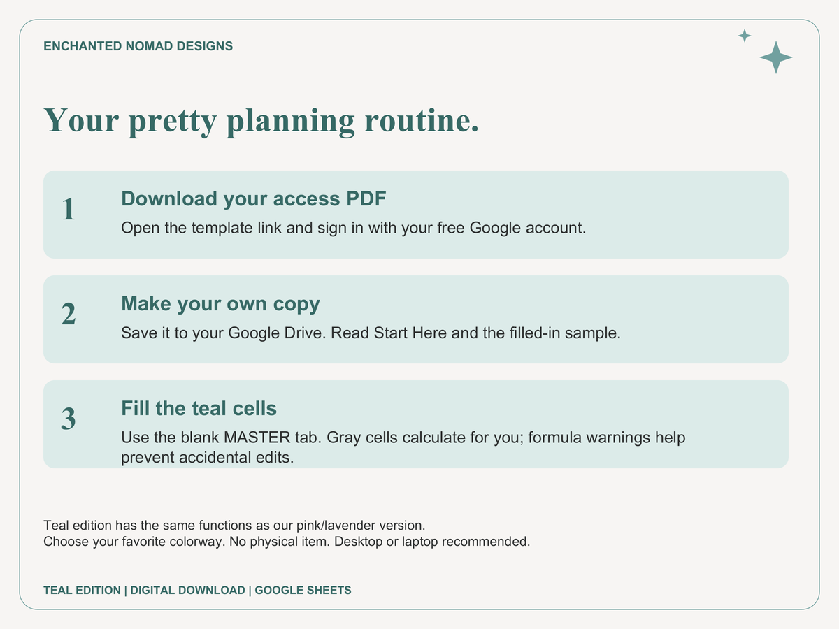 Craft Fair Profit Calculator — Google Sheets Template — Teal Edition