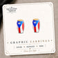 Puerto Rican Conga Drum Earrings & Pins on the tilted Enchanted Nomad Designs card