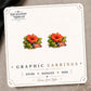 Puerto Rico Hibiscus Stud Earrings on the tilted Enchanted Nomad Designs card