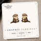 River Otter Stud Earrings on the tilted Enchanted Nomad Designs card