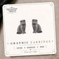 Scottish Fold Gray Cat Stud Earrings on the tilted Enchanted Nomad Designs card