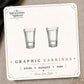 Shot Glass Stud Earrings on the tilted Enchanted Nomad Designs card