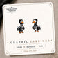 Skeleton Costume Goose Stud Earrings on the tilted Enchanted Nomad Designs card