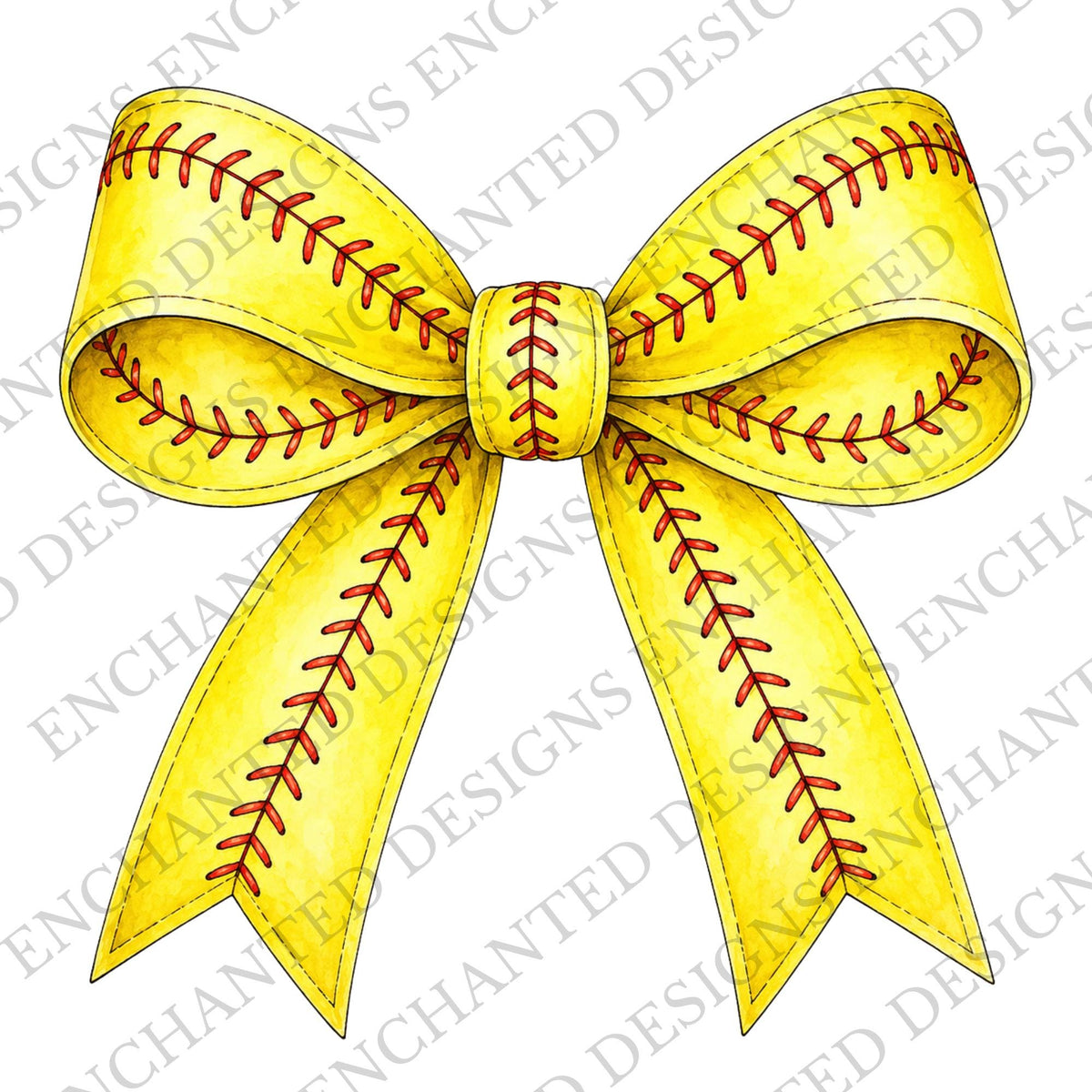 Softball bow digital design preview