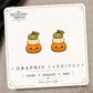Stacked Pumpkin Stud Earrings on the tilted Enchanted Nomad Designs card
