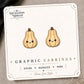 Striped Gourd Earrings & Pins on the tilted Enchanted Nomad Designs card