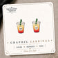 Sunrise Soda Drink Earrings & Pins on the tilted Enchanted Nomad Designs card