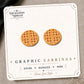 Waffle & Syrup Stud Earrings on the tilted Enchanted Nomad Designs card