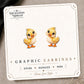 Yellow Duckling Stud Earrings on the tilted Enchanted Nomad Designs card